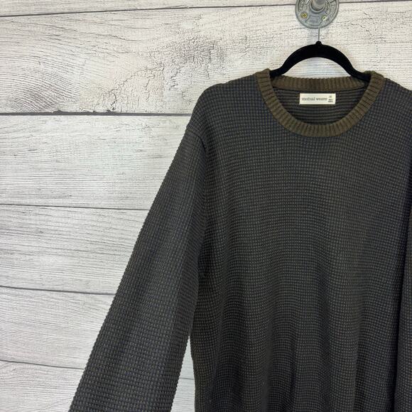 Mutual Weave Men's Blue Green Textured Crewneck Sweater Size XLT ( TALL ) - Picture 3 of 8